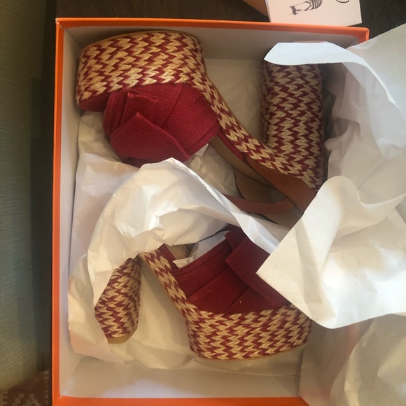 Castaner Adonis Jute Bow Red Heel Espadrilles - Picture 8 of 8